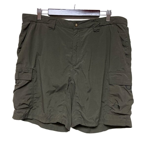 The North Face Olive Green Cargo Hiking Shorts Men's Size Large - Picture 1 of 8